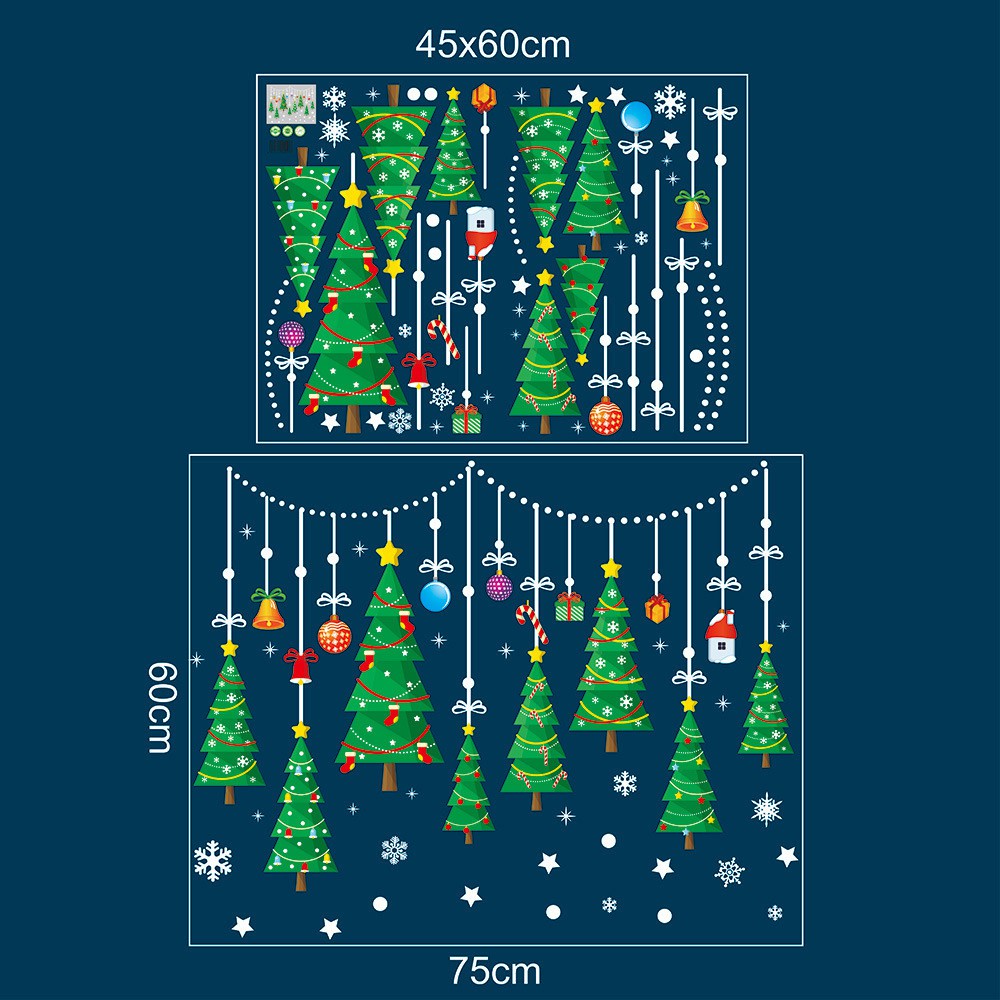 Decal dán tường dây treo cây thông noel trang trí giáng sinh XH6255