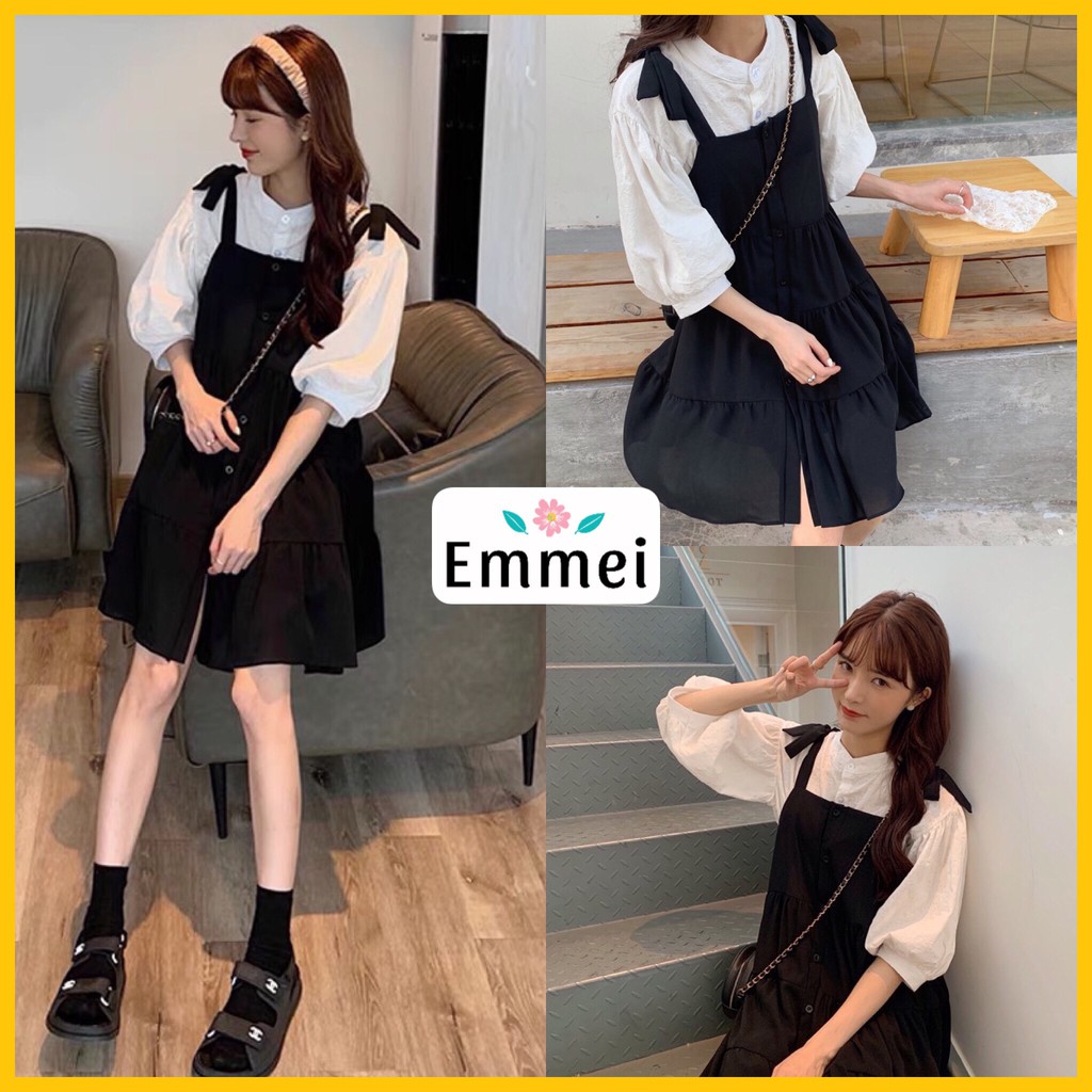 Đầm 2 dây, váy 2 dây babydoll tiểu thư phong cách ulzzang emmei E1