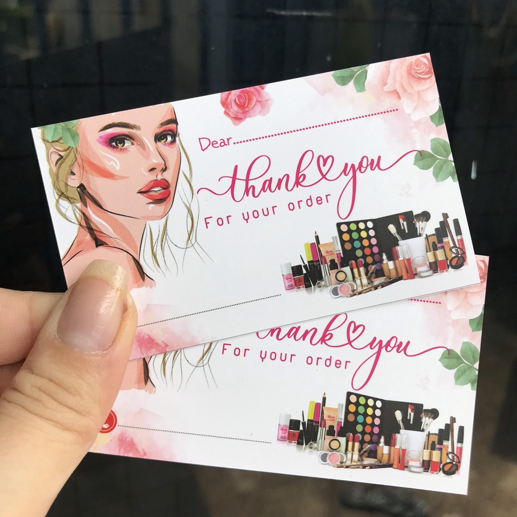 100 THẺ CẢM ƠN, Thiệp cám ơn, Thankyoucard cho shop bán hàng online bìa cứng  ize 9x5.4cm