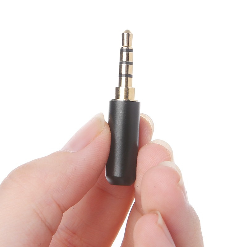 CRE  3.5mm 4 Pole Earphone Soldering Jack Male Headphone Plug Repair Audio Adapter