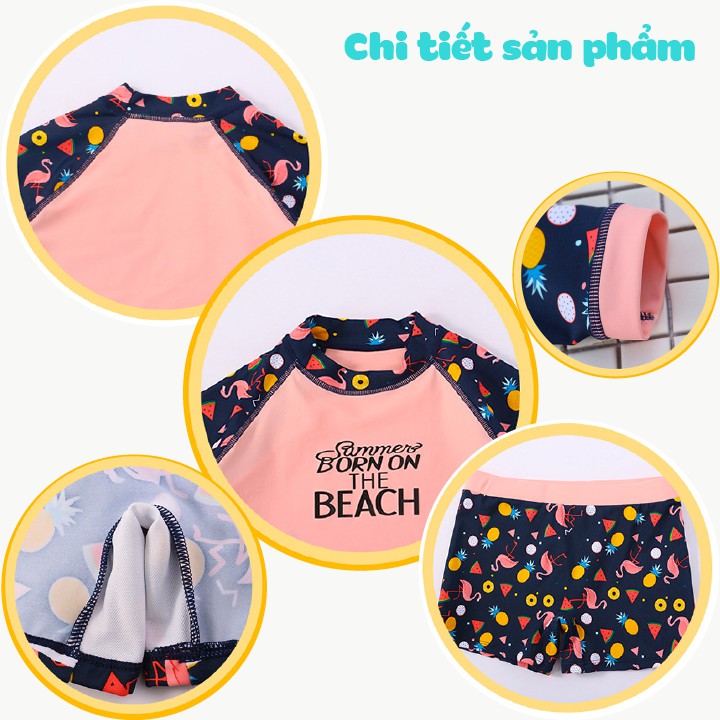 Đồ bơi cho bé gái dài tay size từ 28kg đến 45kg quần rời | BigBuy360 - bigbuy360.vn