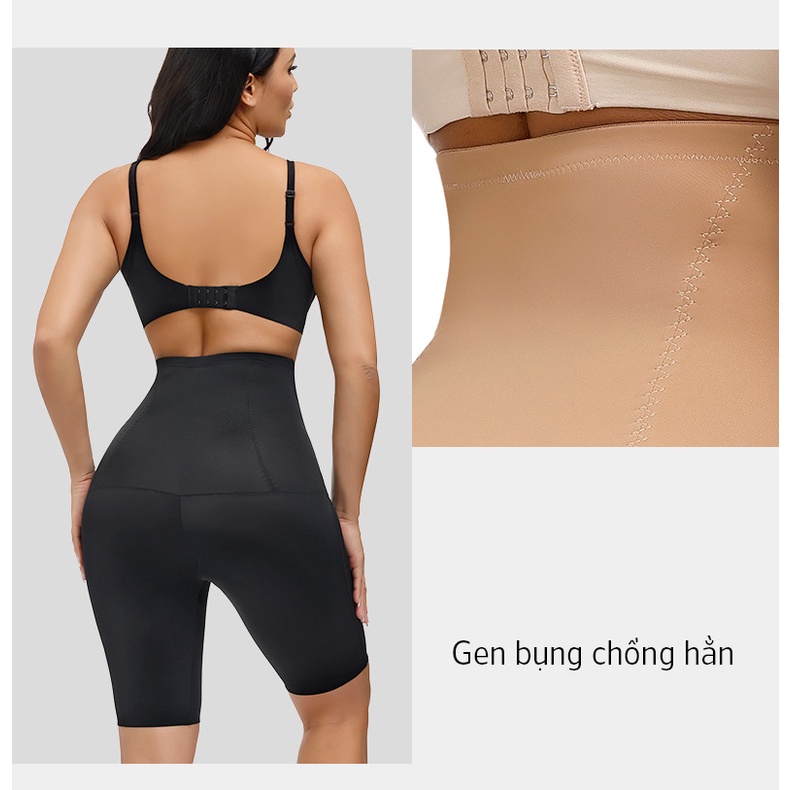 Quần Định Hình Eo, Quần Gen Bụng Cạp Cao Chống Hằn Có Móc Gài D496