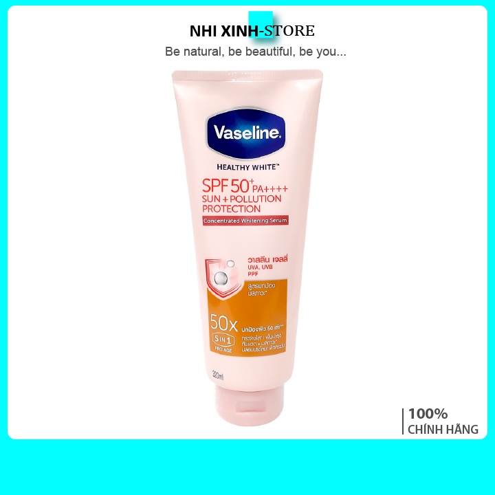 Dưỡng Thể Trắng Da, Chống Nắng Vaseline 50X 5in1 SPF50+/PA++++ 320ml