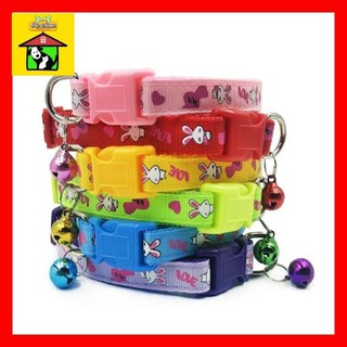 🍀 (Hàng Đẹp Size 1.5cm) Vòng Cổ Lục Lạc Phụ Kiện Chó Mèo Dây Đeo Cổ - Họa Tiết Rabit Bền Đẹp