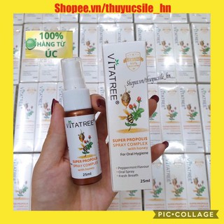 Xịt keo ong Vitatree 25ml, Vitatree Super Propolis Spray complex with Honey, Úc