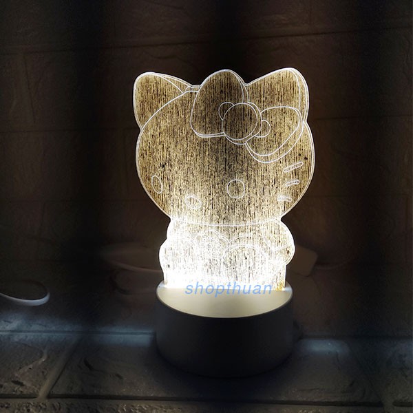 Đèn Ngủ 3D Ánh Sáng Vàng Có Công Tác On / Off