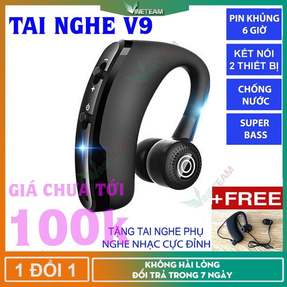 Freeship 50k  Tai nghe bluetooth V9 thể thao thế hệ mới 5.0 Pin trâu bass chuẩn -DC3988