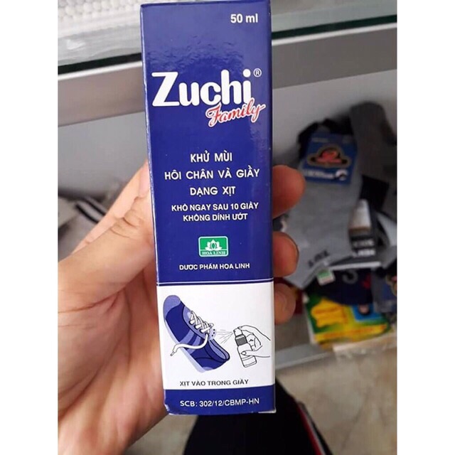 Zuchi xịt khử mùi hôi chân, giầy