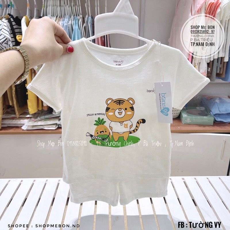 Bons sale 40% - Bộ cộc tay cài vai Bons chất modal cho bé trai bé gái từ 6m đến 3y