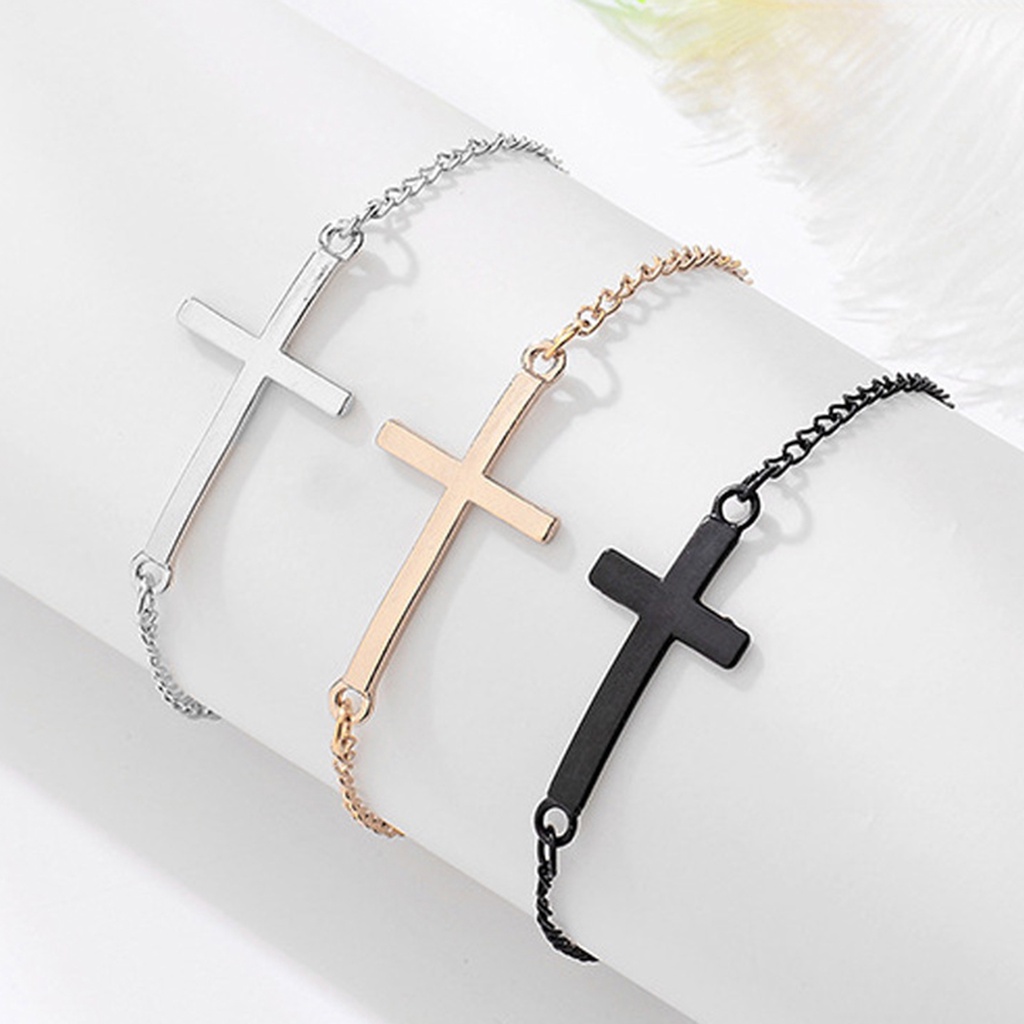 Vòng tay hợp kim thánh giá 3 màu tùy chọn dành cho nữ