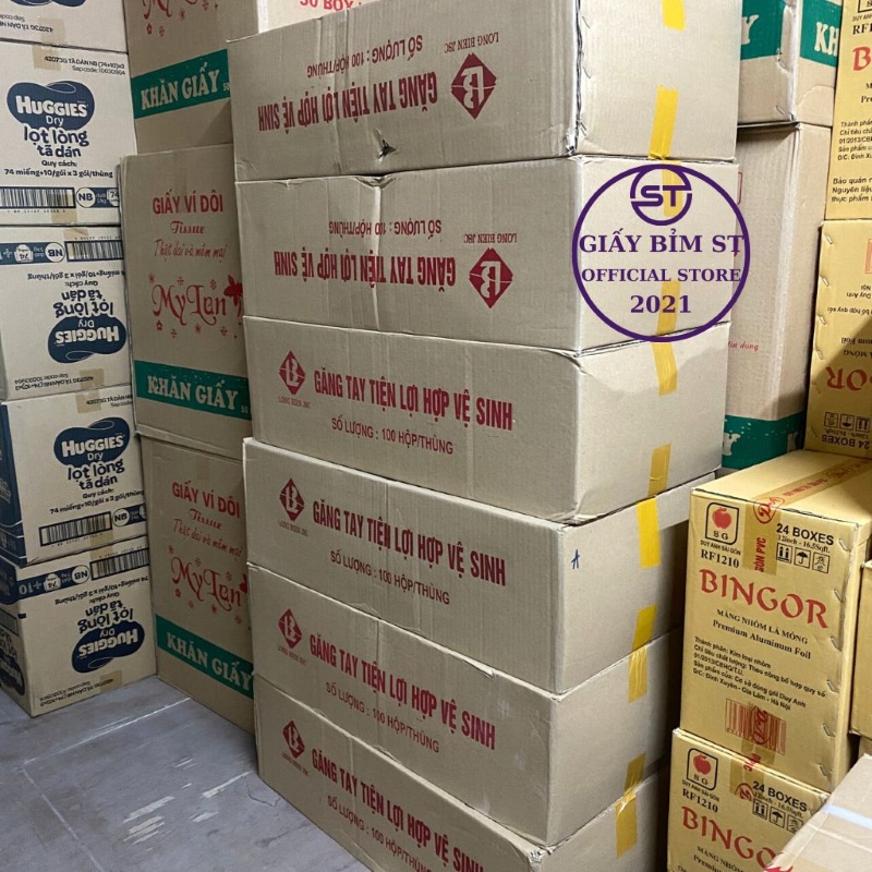 Găng tay nilong dùng 1 lần 100 cái/hộp cho nhà bếp, nhà hàng, gia đình