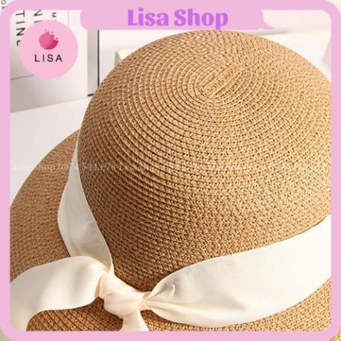 [HÀNG LOẠI 1- CAO CẤP] Mũ cói, nón cói đi biển dáng chuông, đèn lồng phối buộc nơ cực xinh, mẫu M11