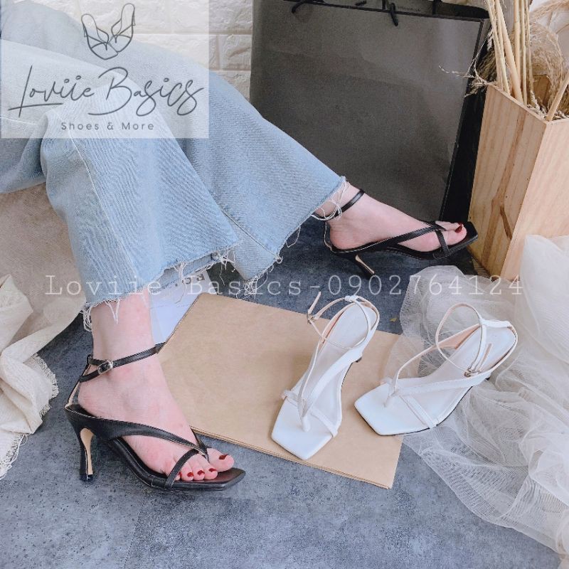 SANDAL CAO GÓT LOVIIE BASICS QUAI MẢNH - GIÀY CAO GÓT SANDAL GÓT NHỌN DÂY CHÉO THỜI TRANG G200522