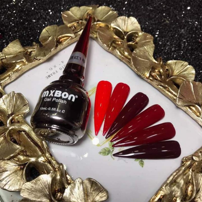 Sơn gel Mxbon màu đỏ - mxbon đỏ lẻ màu Thiên Di Nail