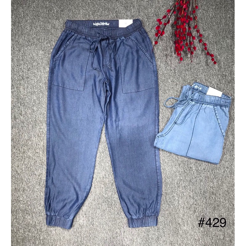 Quần jeans nữ Baggy lưng cao chất co giãn