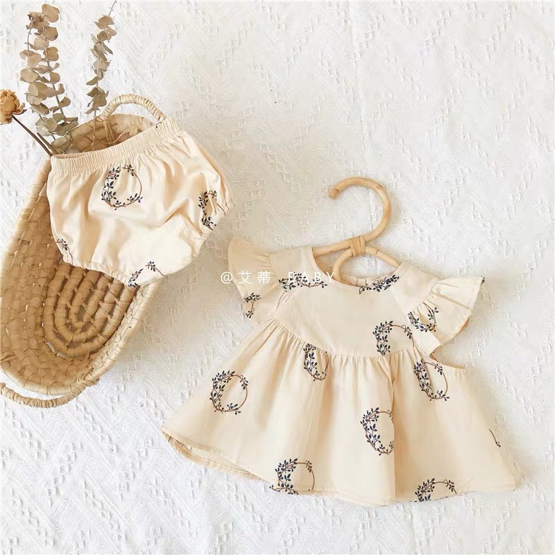 Set baby done kèm quần bánh mì tặng kèm tuaban siêu yêu cho bé gái từ 3-13kg