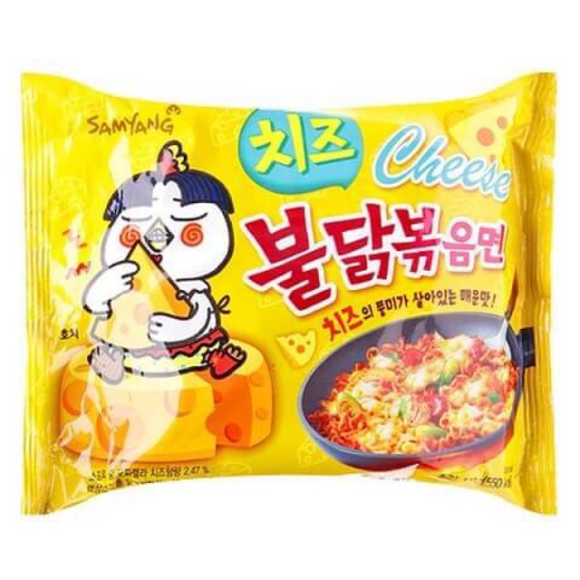 Mì gà cay khô vị phô mai Samyang (gói lẻ) 140 gram vàng