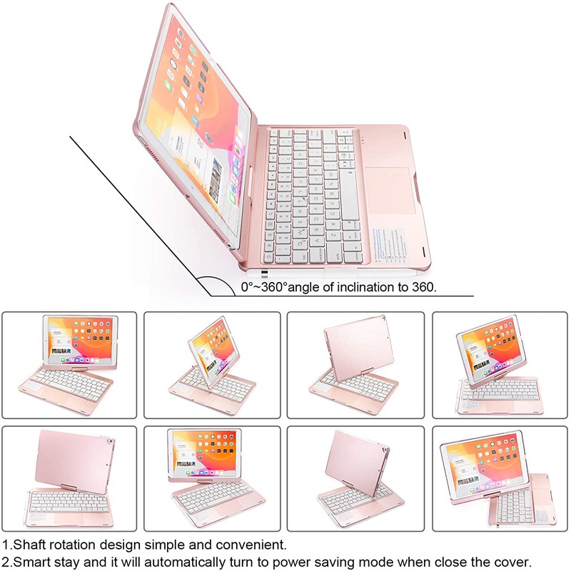 Bao Da Máy Tính Bảng Có Bàn Phím bluetooth Không Dây Cho ipad 10.2 7th 8th 9th gen 10th generation 10.9 '' ipad pro 11 10.5 air 3 4 5 Ốp