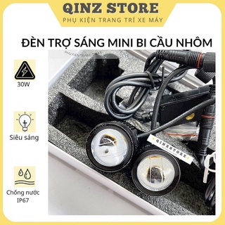 Đèn trợ sáng mini led bi cầu nhôm,đèn trợ sáng xe máy đèn led QINZSTORE