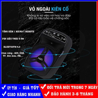 Loa thùng karaoke bluetooth 4.0 BT-06 pin siêu trâu 5-6h(tặng kèm 1 micro.1 remote)