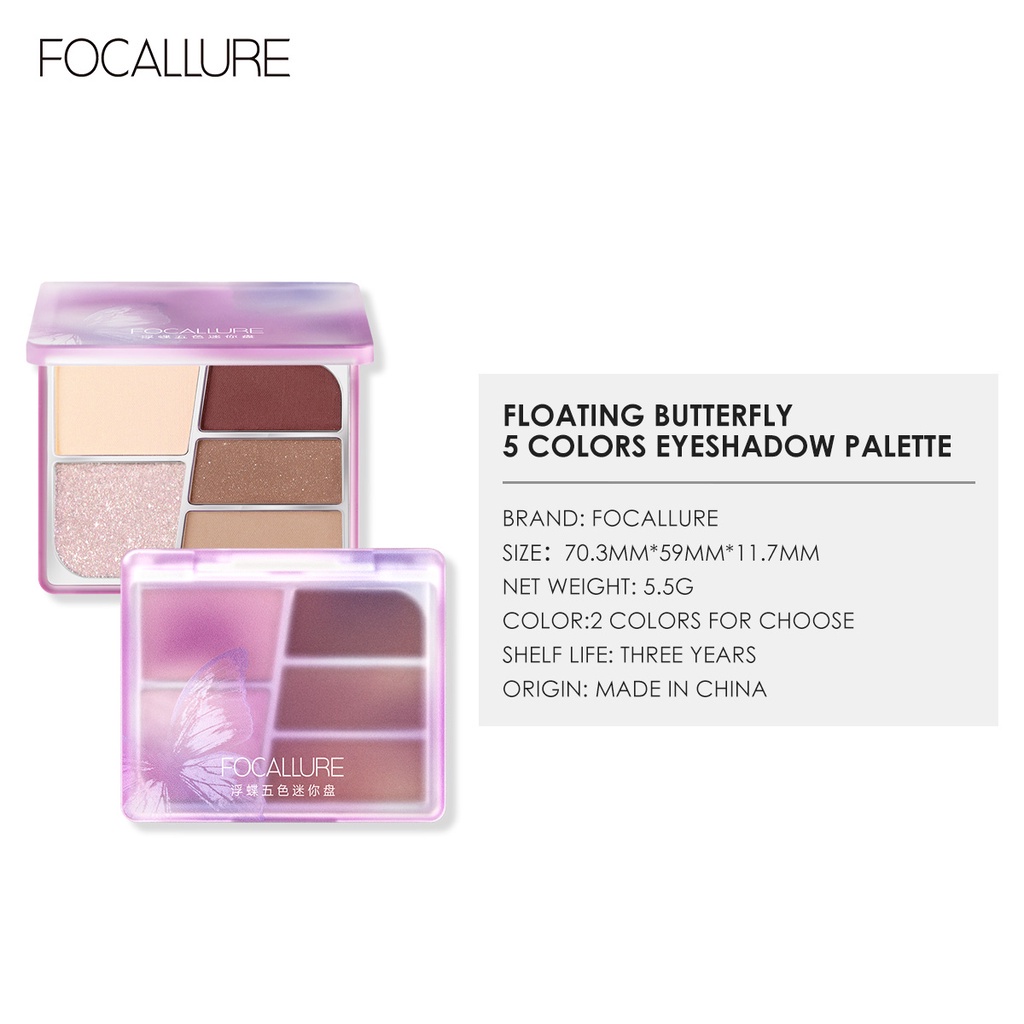Bảng Phấn Mắt Focallure 5 Màu Tông Nhũ Và Lì Với Kết Cấu Mềm Mại