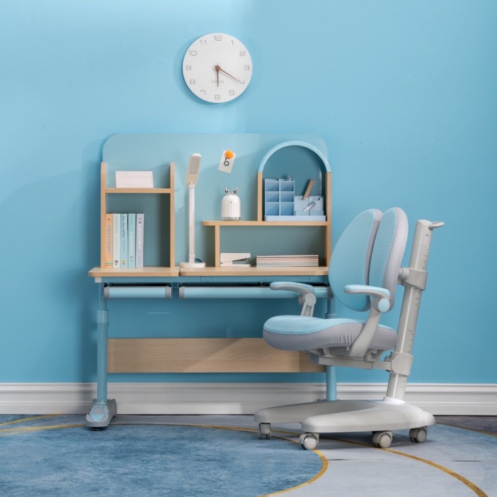 Bộ bàn học thông minh chống gù chống cận cho học sinh từ 3 đến 18 tuổi DOLPHIN- 04, kt mặt bàn 100*60cm