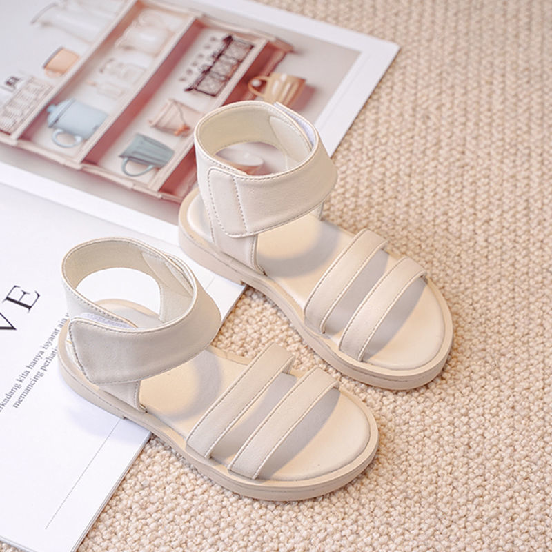 Nữ La Mã Giày Sandal Mùa Hè 2021 Mới Vừa Và Lớn Trẻ Em Nữ Giày Sandal Trẻ Em Hàn Quốc Phong Cách Casual Đi Biển Cho Đế Mềm