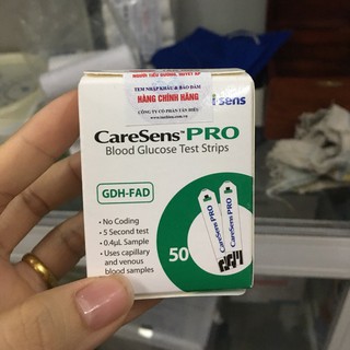 Que thử đường huyết caresens pro hộp 50 que
