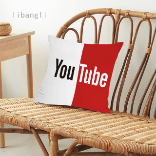 Vỏ gối in logo YouTube màu đỏ và đen