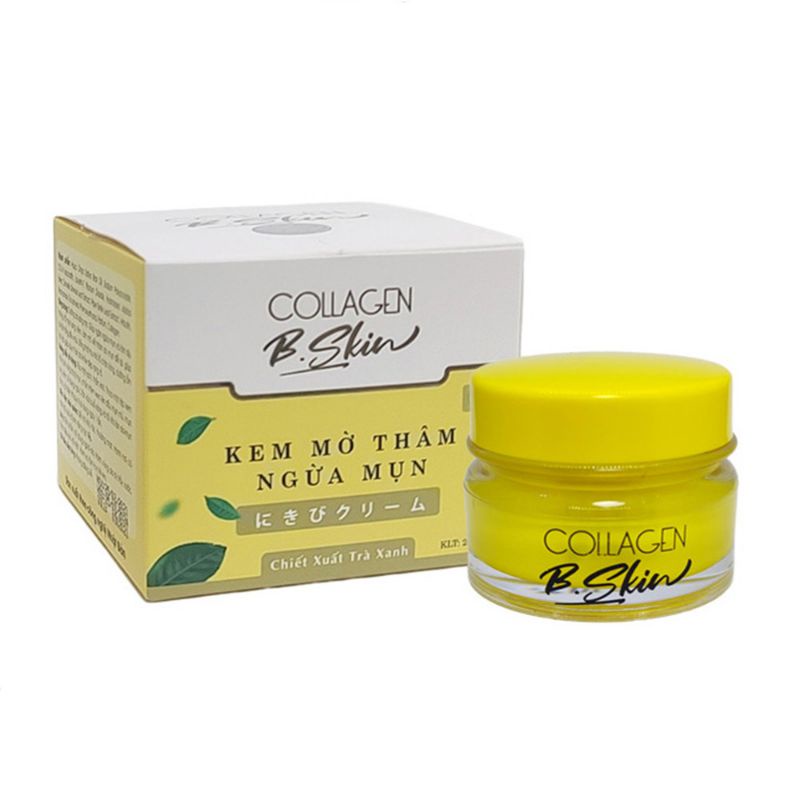 Combo 2 Kem Mờ Thâm Ngừa Mụn Collagen B Skin Công nghệ Nhật Bản, Chiết xuất Trà xanh