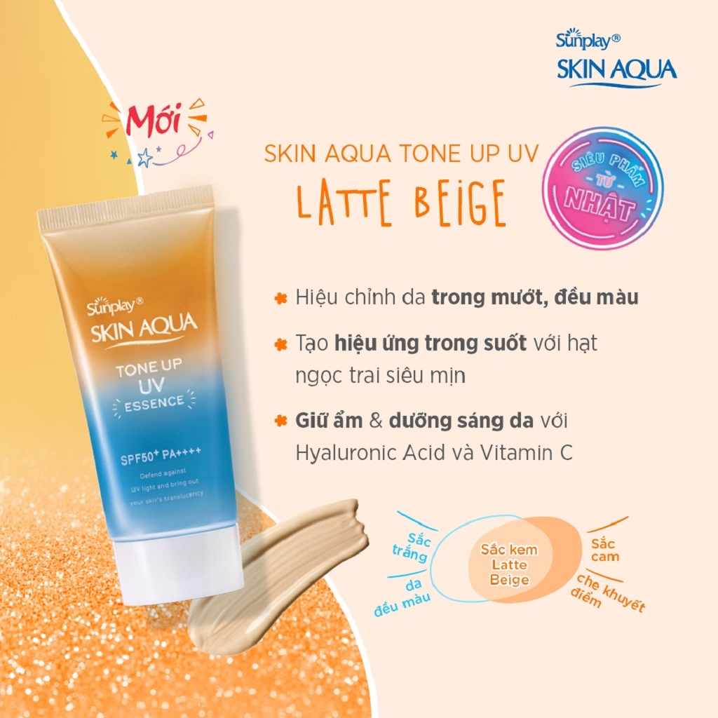 Tinh Chất Chống Nắng Hiệu Chỉnh Sắc Da Sunplay Skin Aqua Tone Up UV Essence SPF50+ PA++++ 50g – LATTE BEIGE