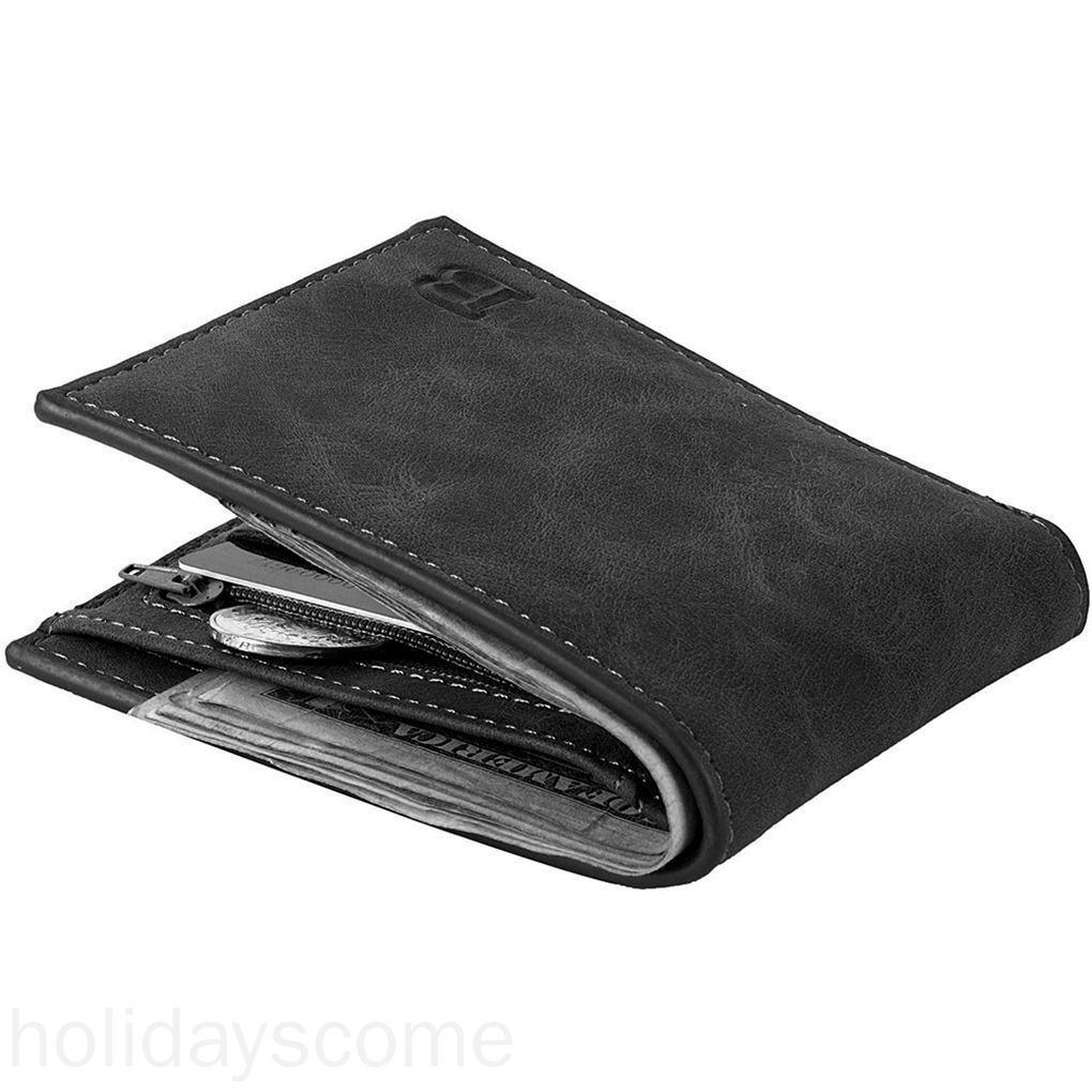 Men Durable PU Card Holder Money Wallet Blocking Slim Coin Pocket Business Sports Casual Purse holidayscome