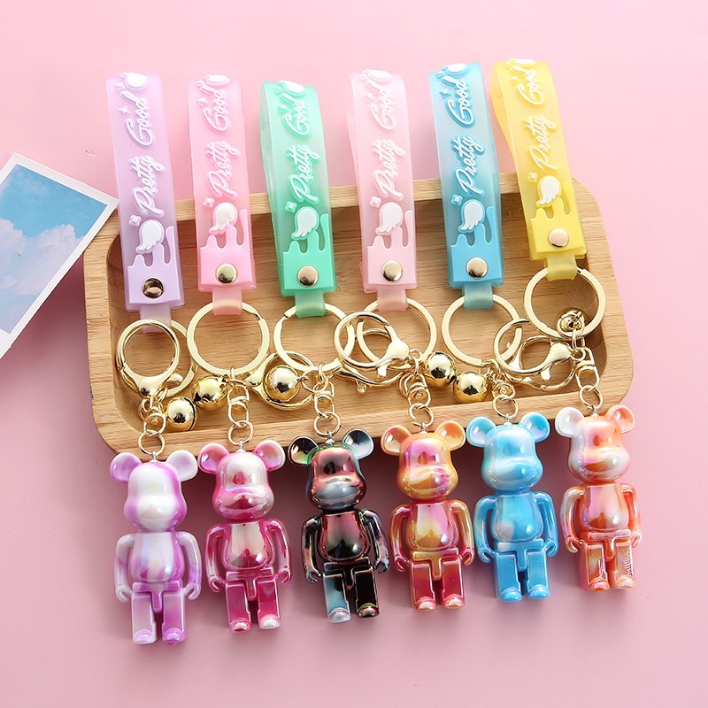 Móc Chìa Khóa BearBrick Gấu Bạo Lực Màu Lazer Ấn Tượng