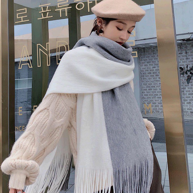 Khăn quàng cổ nam nữ cao cấp chất len mỏng nhẹ bản to nhiều màu siêu đẹp len Ullzang RIN Phong Cách Hàn Quốc- YESNOW