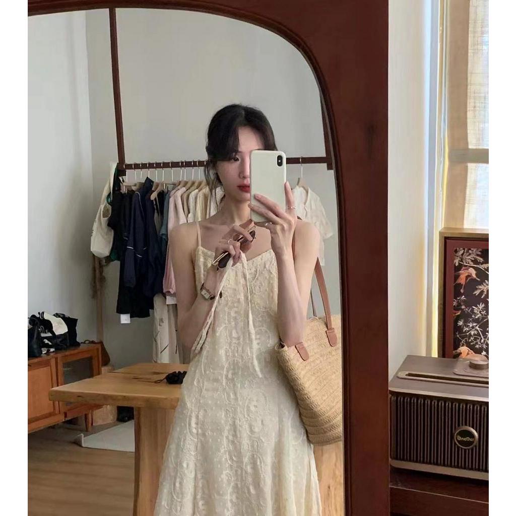 Đầm Ren Cổ V Phong Cách Hàn Quốc Thời Trang Mùa Hè Sành Điệu 63992