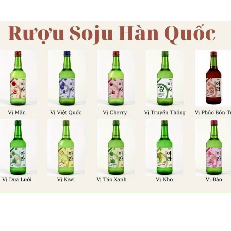 Soju vị trái cây Hàn Quốc 15 vị 360ml