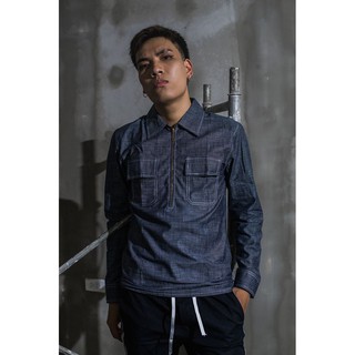 Sơmi bò phối zip - Denim Shirt Zipup