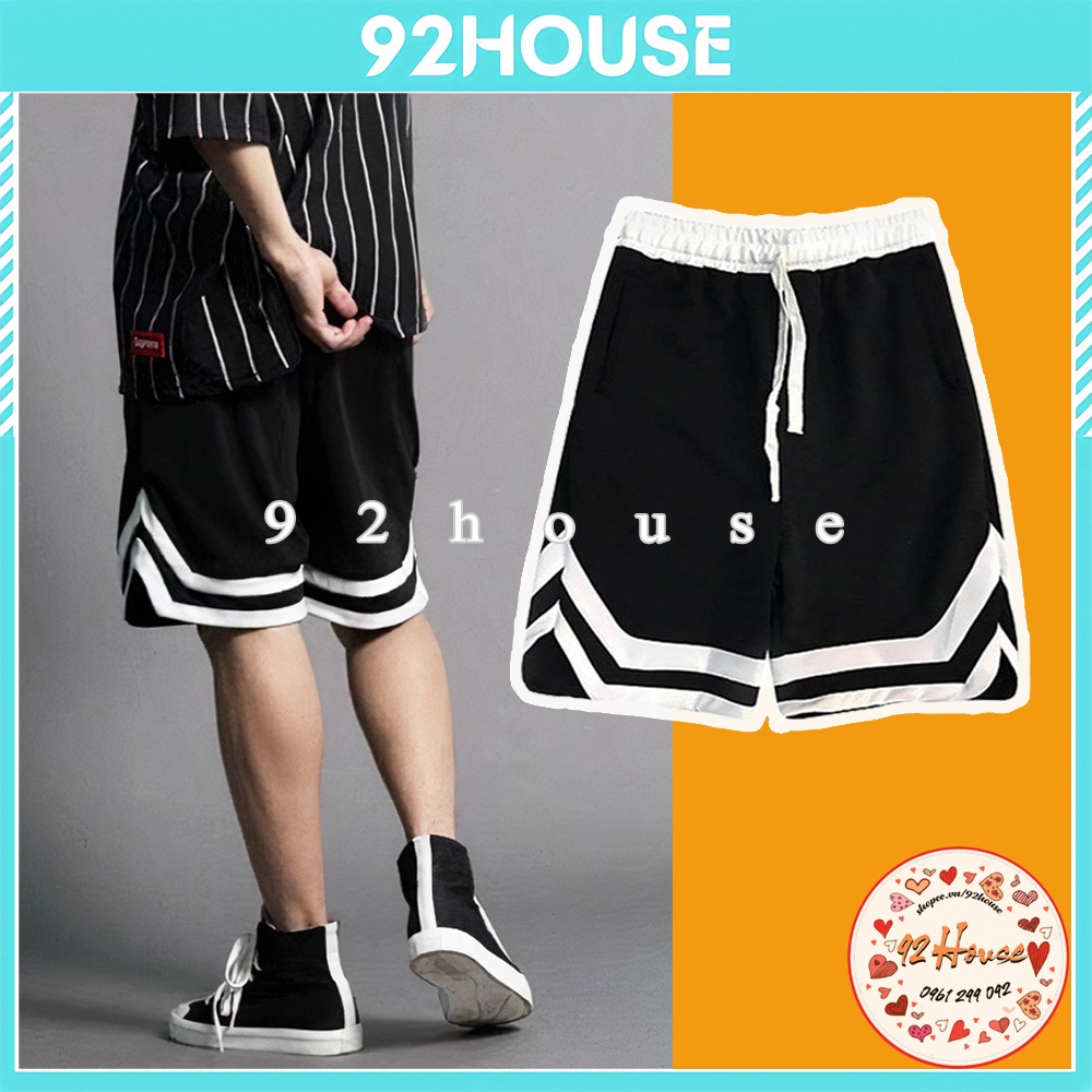 Quần short thun unisex bóng chày chữ V nam nữ phong cách ulzzang / Quần đùi thể thao form rộng
