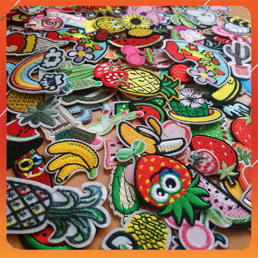 Miếng Dán Ủi Quần Áo, Sticker Vải Patch Thêu Hình Thiết Kế Siêu Dễ Thương Để Trang Trí Quần áo, Giầy, Túi Xách