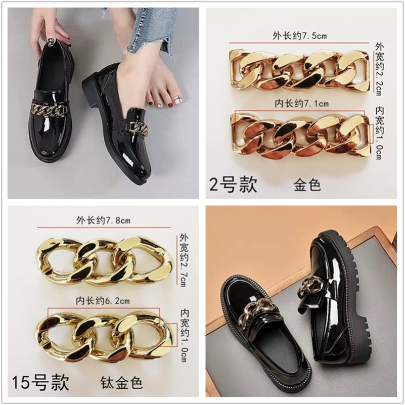 Phụ Kiện trên. Dây Xích Kim Loại Hình Giày Lười Trang Trí Có Thể Tháo Rời Thời Trang Cho Nam Và Nữ