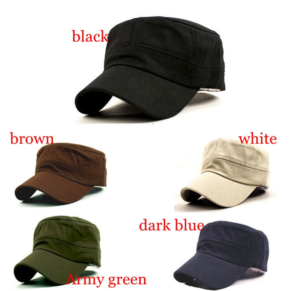 Bebetterm 1Pc Plain Cap Classic Style Cadet Outdoor Cotton Vintage Adjustable Army Hat