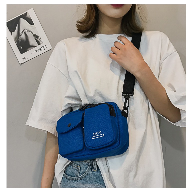 Túi nhỏ đeo chéo D.C.Y mẫu mới phong cách Hàn Quốc mới vải bố siêu bền đẹp