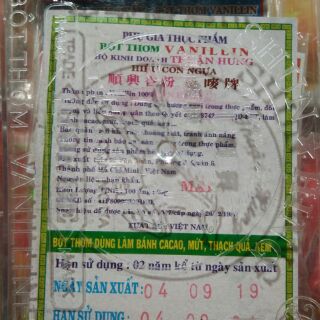 Bột thơm vanilla Thuận Hưng hộp 10 vỉ (100 ống)
