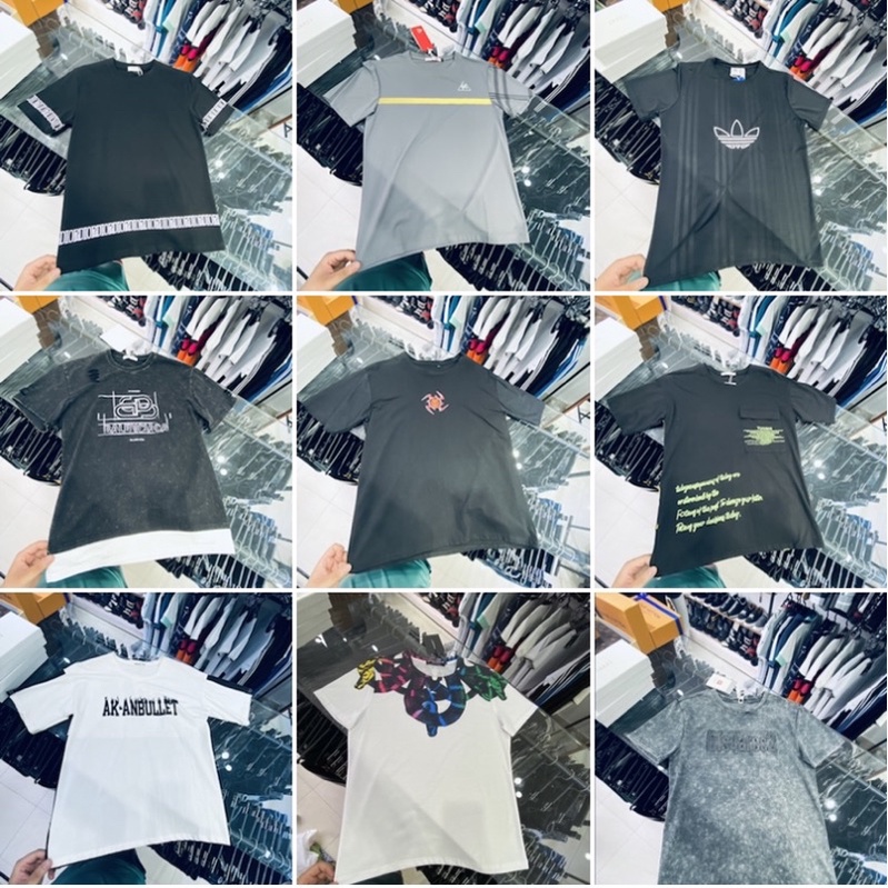 Áo thun không cổ nam,Áo phông tay lỡ thời trang mùa hè cotton btshop từ 45 đến 80 kg