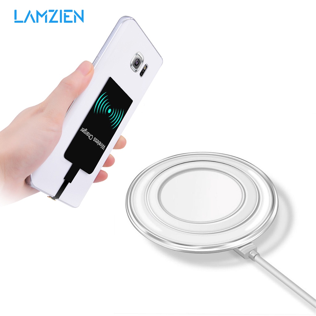 Miếng Dán Sạc Không Dây LAMZIEN Qi Cho Iphone Android Micro Usb