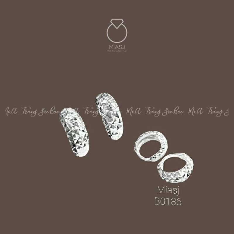 Bông khuyên tai nữ móc máy Bạc Ý S925 miễn phí xi kim cao cấp B0186 | Mi.A Trang sức bạc