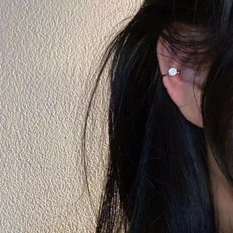 Khuyên kẹp vành tai đính đá thời trang cho nữ