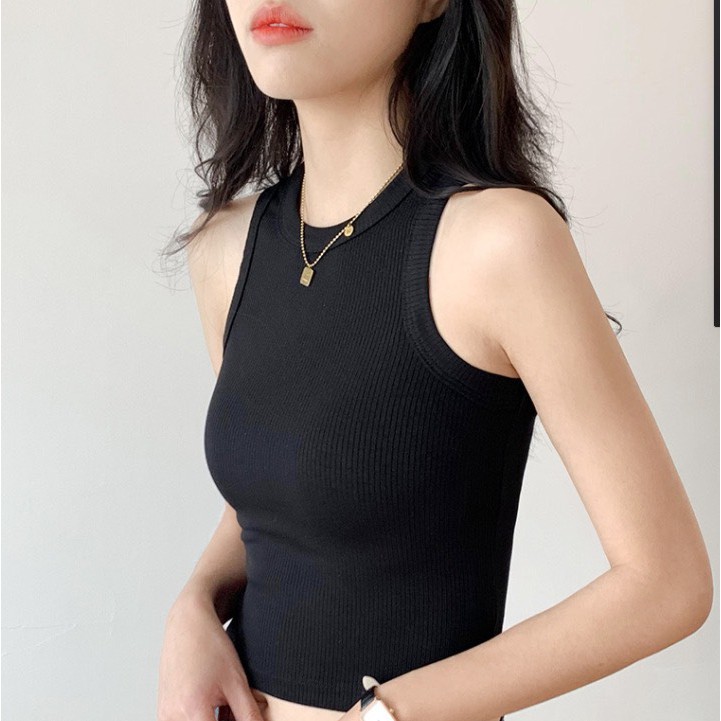 Áo Ba Lỗ Nữ Xuất Khẩu Dáng Croptop Cotton Tăm Siêu Mềm | BigBuy360 - bigbuy360.vn