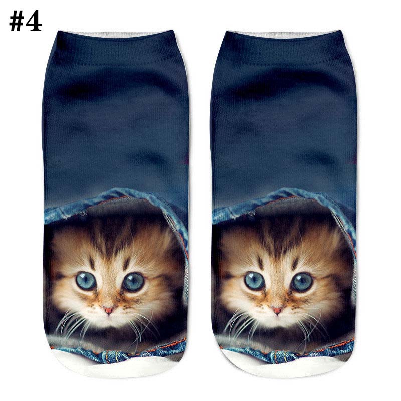 Fashion Funny Girls Women Casual Socks 3D cute Animal Ankle Short