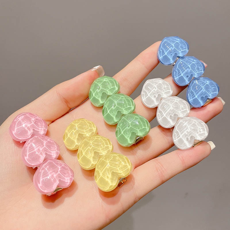 Kẹp Tóc Trong Suốt Hình Trái Tim Dễ Thương Cho Bé Gái